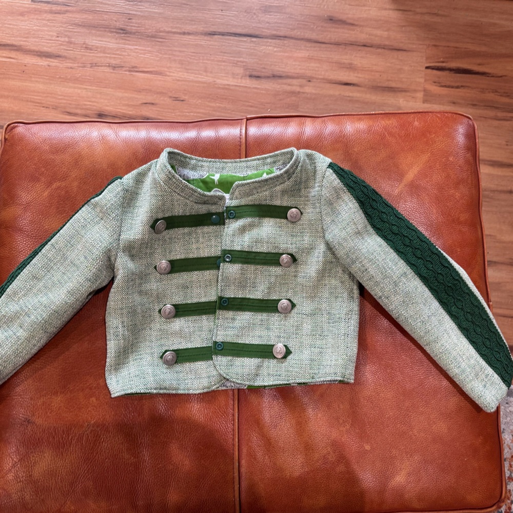 Kids Green Jacket with Button Details